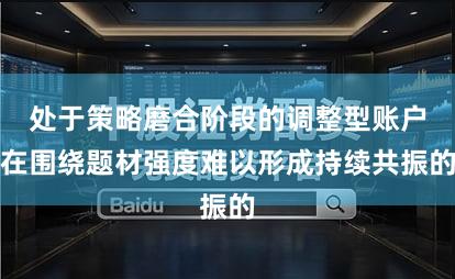 处于策略磨合阶段的调整型账户在围绕题材强度难以形成持续共振的